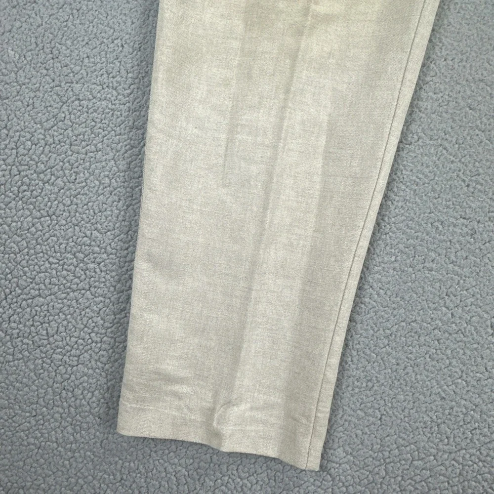 VTG Dockers No Wrinkle Linen Blend Pants Men 36x32 Beige Khakis Relaxed Pleated